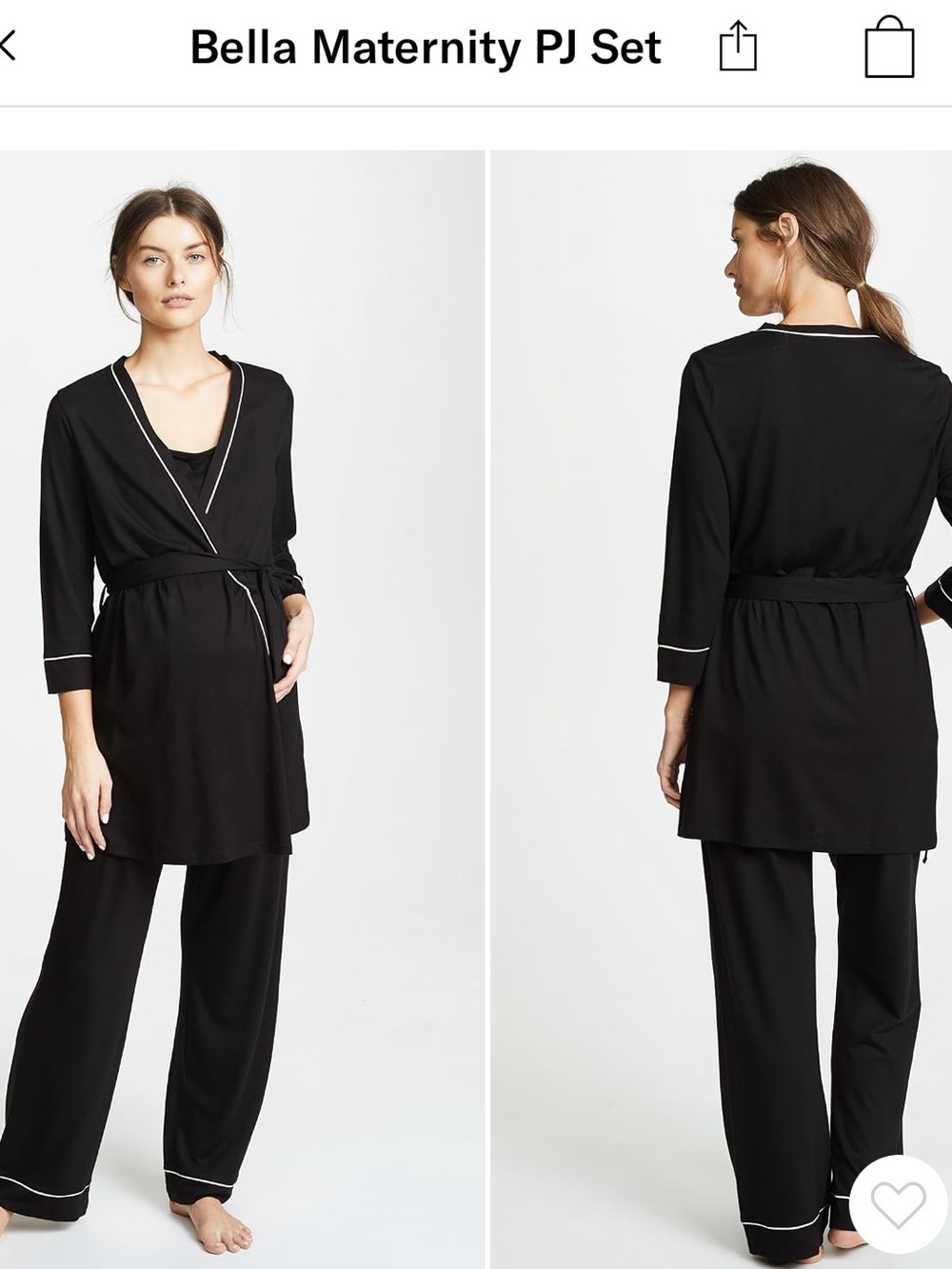 Cosabella Black Nursing Maternity Pajama Set